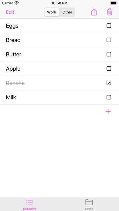 Simple Shopping To Do List App Screenshots