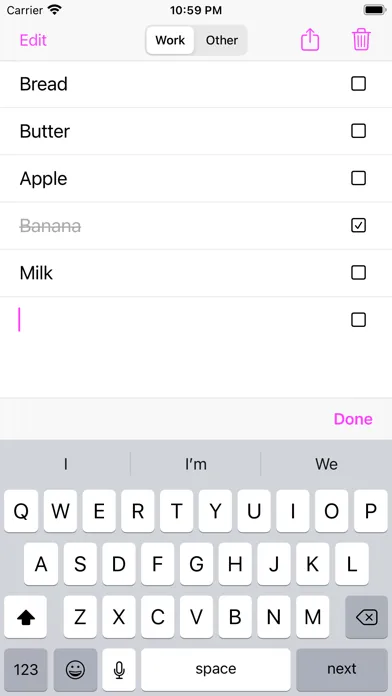 Simple Shopping To Do List App Screenshots
