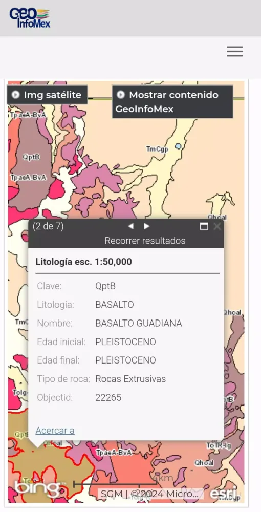 Tangkapan skrin GeoInfoMex
