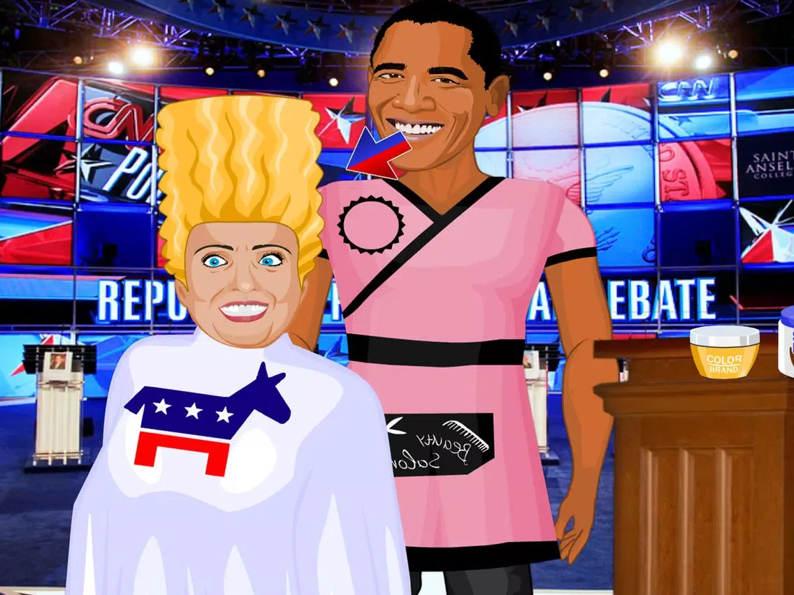 Ảnh chụp màn hình của Makeup Hair Games:Trump VS Clinton iPad 