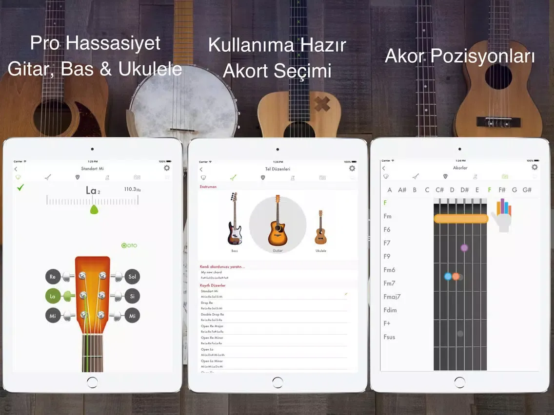 Zrzuty ekranu Gitar, Bas ve Ukulele Tuner iPad
