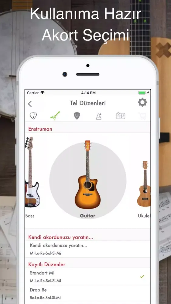 Zrzuty ekranu Gitar, Bas ve Ukulele Tuner