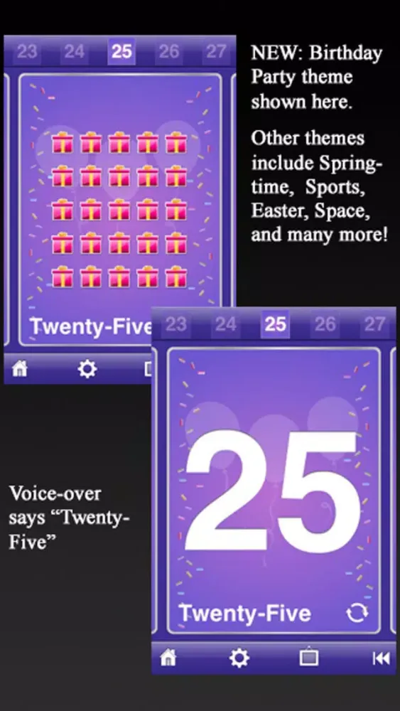 KidCalc 7-in-1 Math Fun (Including New Birthday Party and Halloween Themes) Screenshots