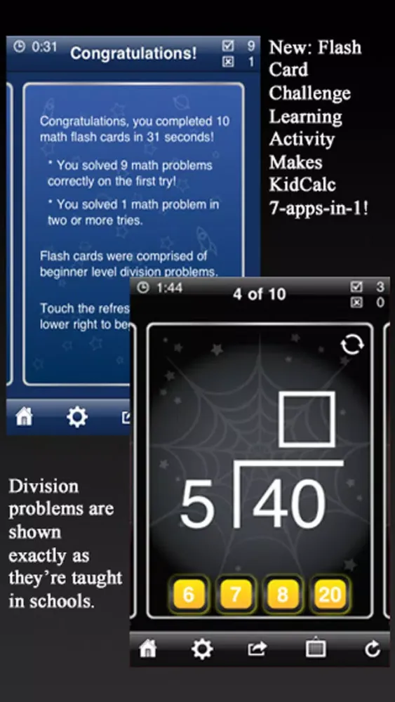 KidCalc 7-in-1 Math Fun (Including New Birthday Party and Halloween Themes) Screenshots