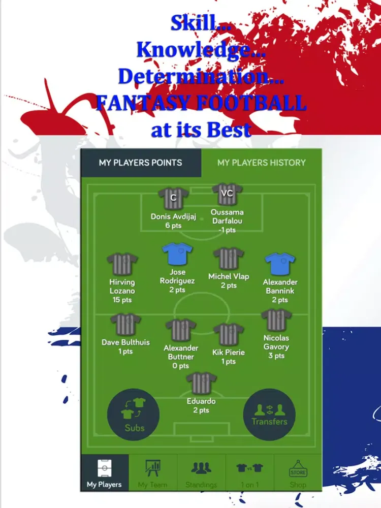 Capturas de tela do Eredivisie Fantasy Football iPad 