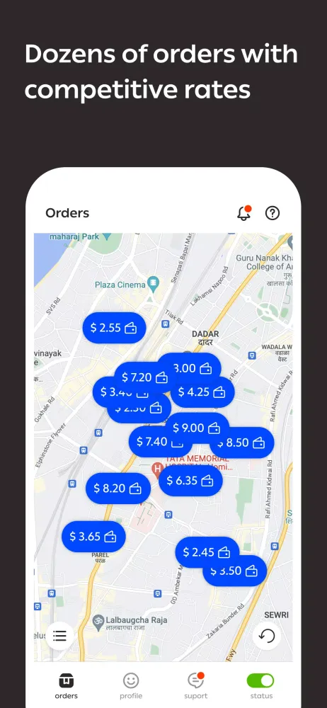 Capturas de tela do Borzo Delivery Partner Job