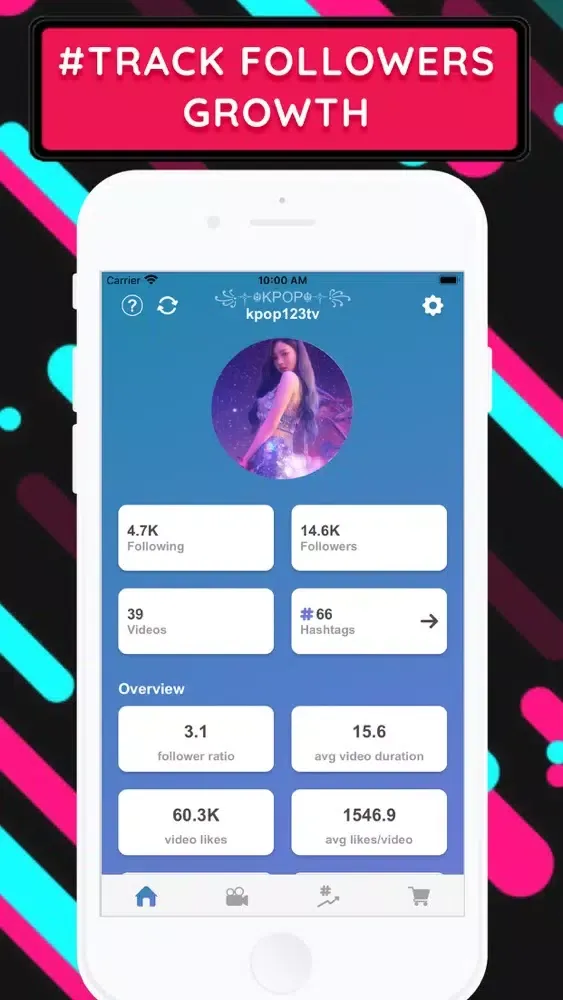 Capturas de tela do TIK+ : Likes Followers Tracker