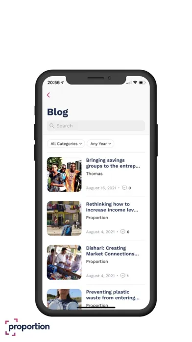 Tangkapan skrin Proportion Global Community