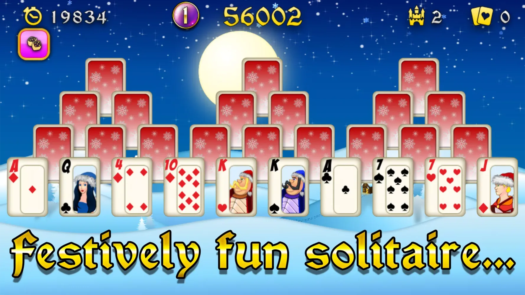 Tangkapan layar Christmas Solitaire Tri-Peaks