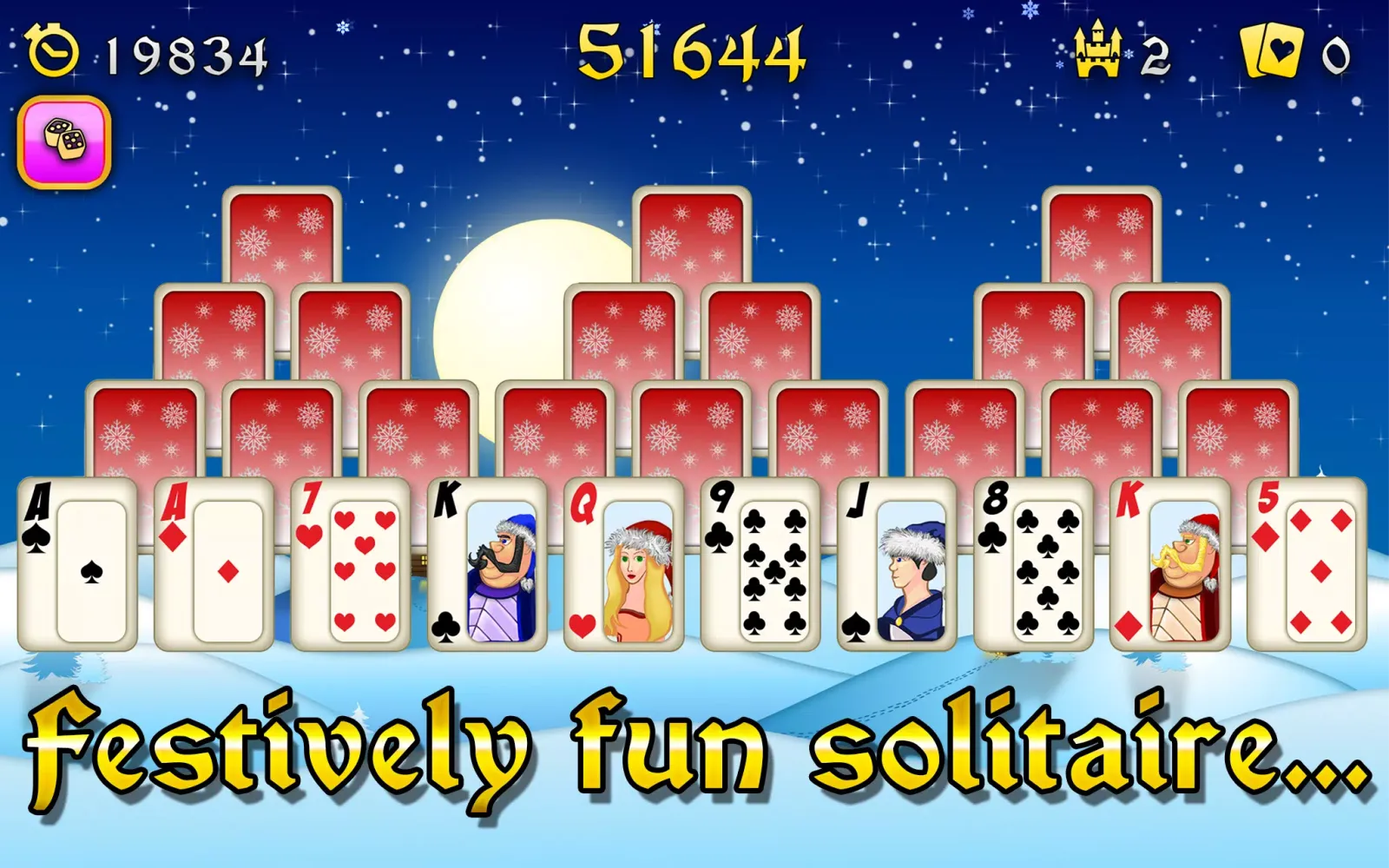 Tangkapan layar Christmas Solitaire Tri-Peaks