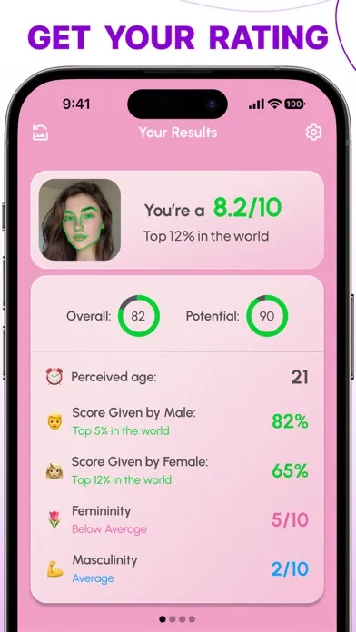 Captures d'écran de GlowUp - Face Score, Skincare