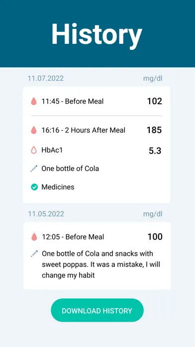 Capturas de pantalla de Glucose Monitor - Diabetes App