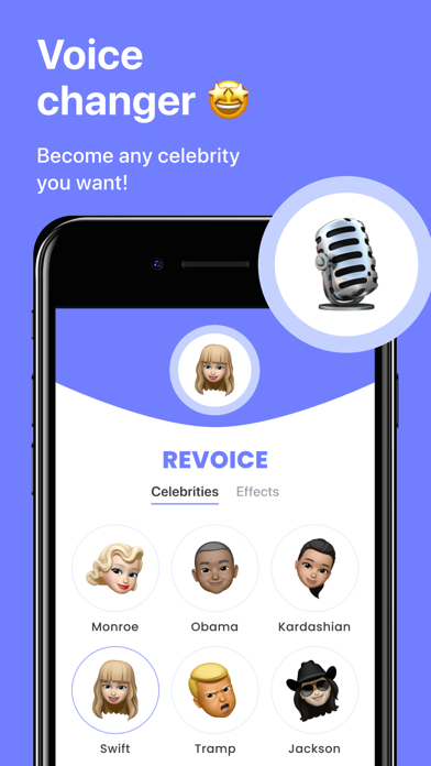 Tangkapan layar Celebrity voice change effects