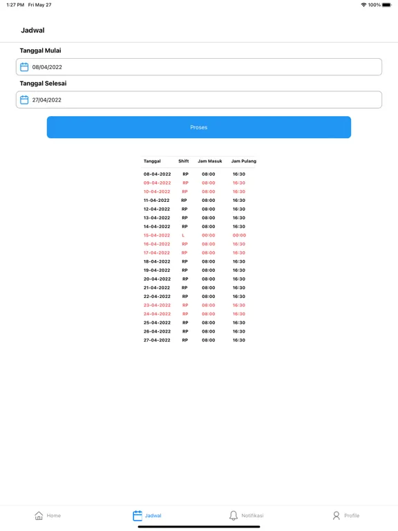 Nexa Absensi iPad  Screenshots