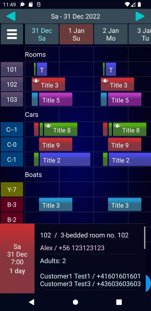 Ảnh chụp màn hình của Booking Manager 3 Lt
