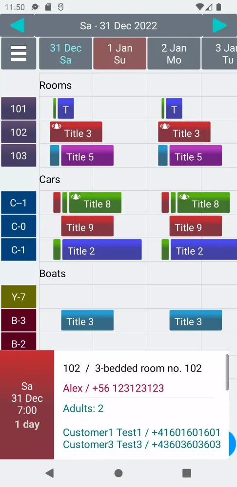 Ảnh chụp màn hình của Booking Manager 3 Lt