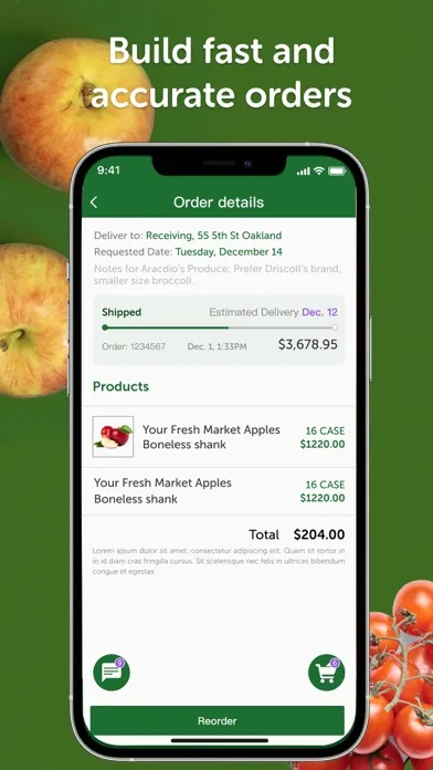 Tangkapan skrin Saad Produce Ordering