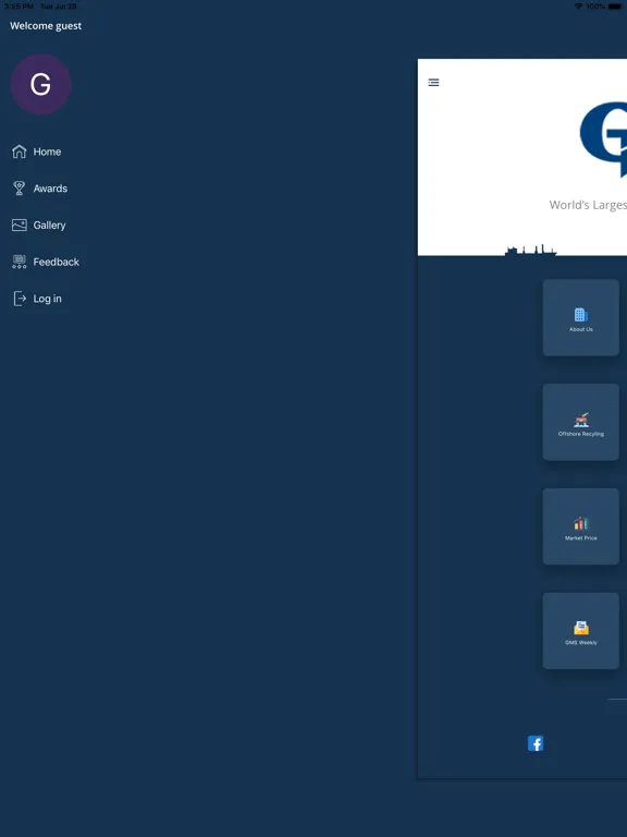 Capturas de tela do GMS Leadership iPad 