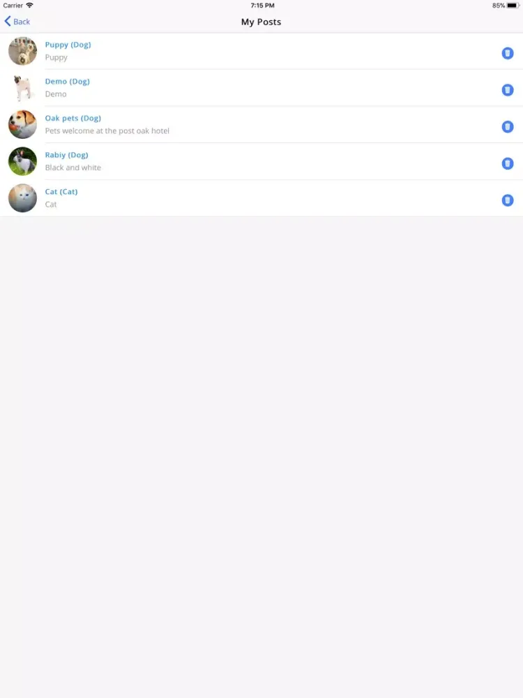 Petssky iPad  스크린샷