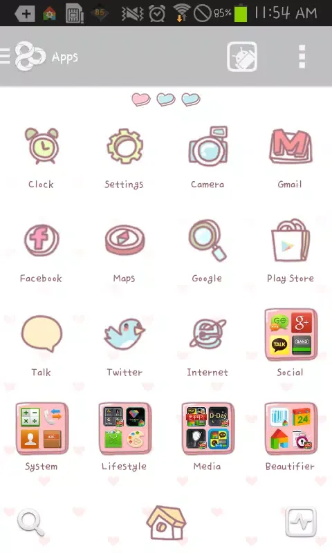 BeBe Heart go launcher theme スクリーンショット
