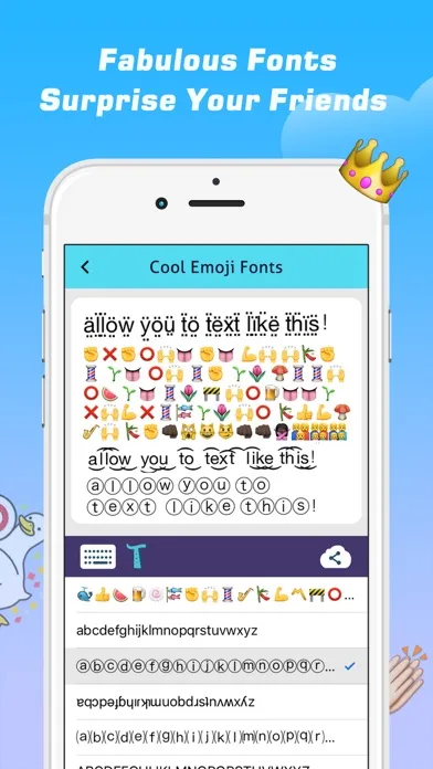 Zrzuty ekranu Emoji Free – Emoticons Art and Cool Fonts Keyboard