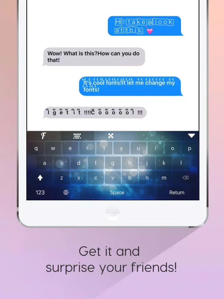 تصاویر Cool Font Keyboard – Customize Color Themes iPad 