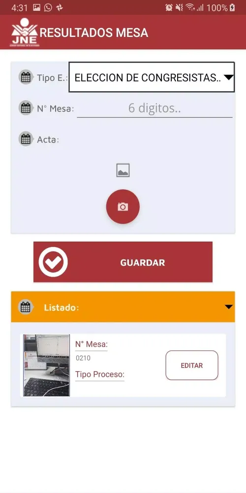 Capturas de pantalla de JNE Fiscalización FLV