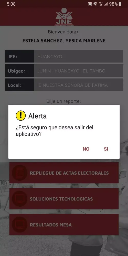 Capturas de pantalla de JNE Fiscalización FLV
