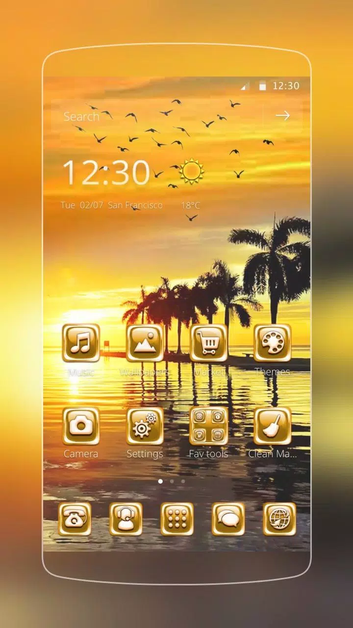 Coconut Palm Sunset Golden Screenshots