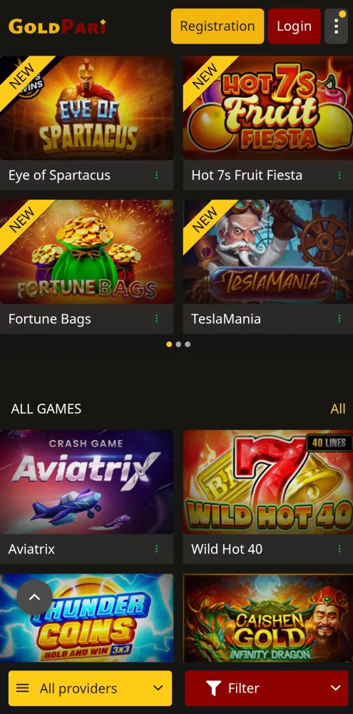 GoldPari Casino Screenshots