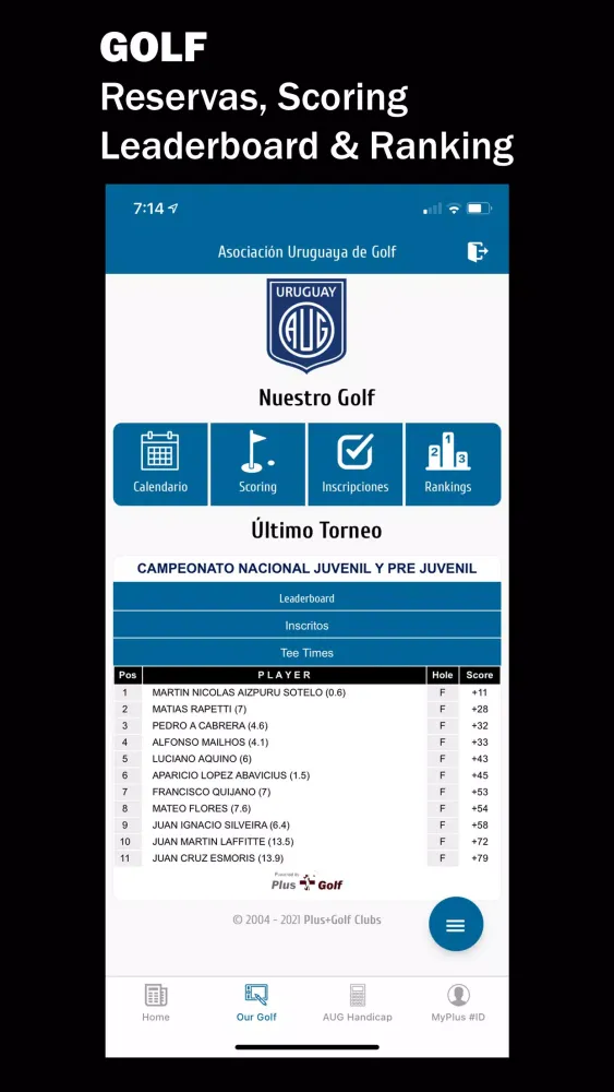 Asoc. Uruguaya de Golf AUG Screenshots