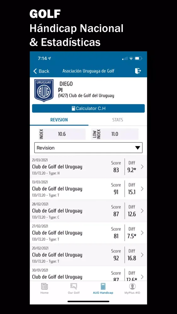 Asoc. Uruguaya de Golf AUG Screenshots