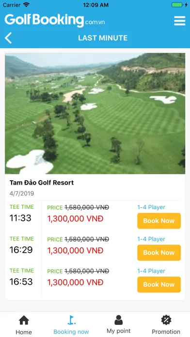 Capturas de tela do Vietnam Golfbooking