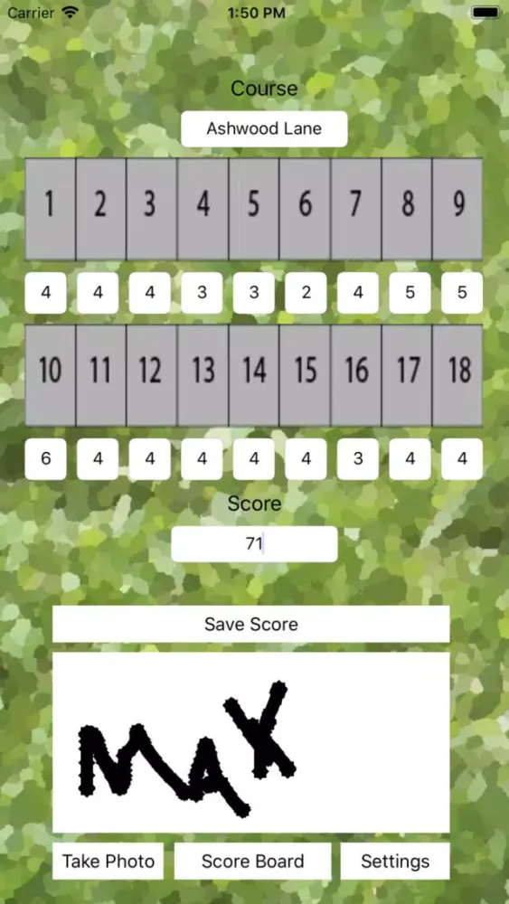 Ảnh chụp màn hình của Golfer Score