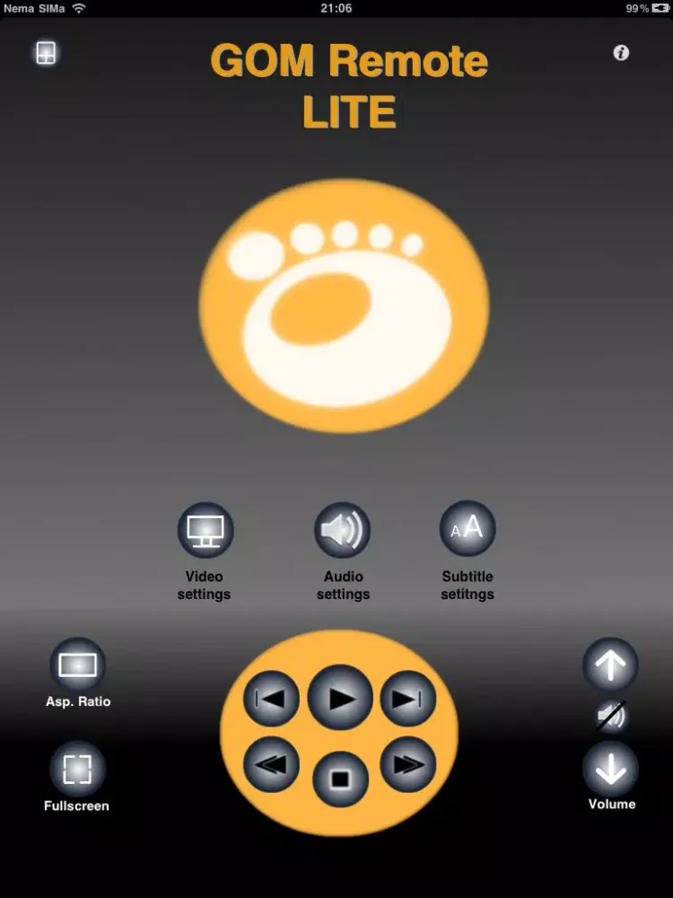 Tangkapan skrin GOM Remote controller LITE iPad 