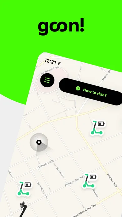 Ảnh chụp màn hình của GOON!: e-scooter sharing