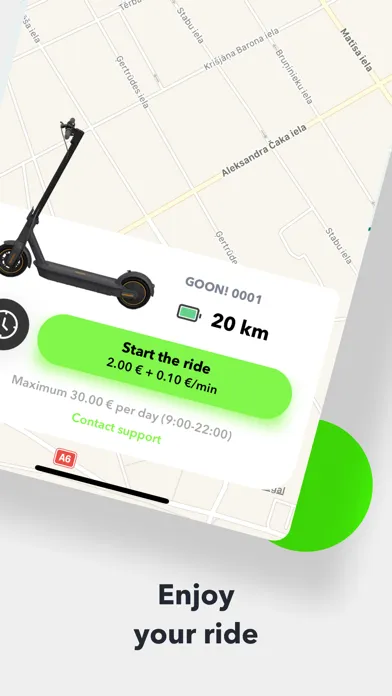 Ảnh chụp màn hình của GOON!: e-scooter sharing