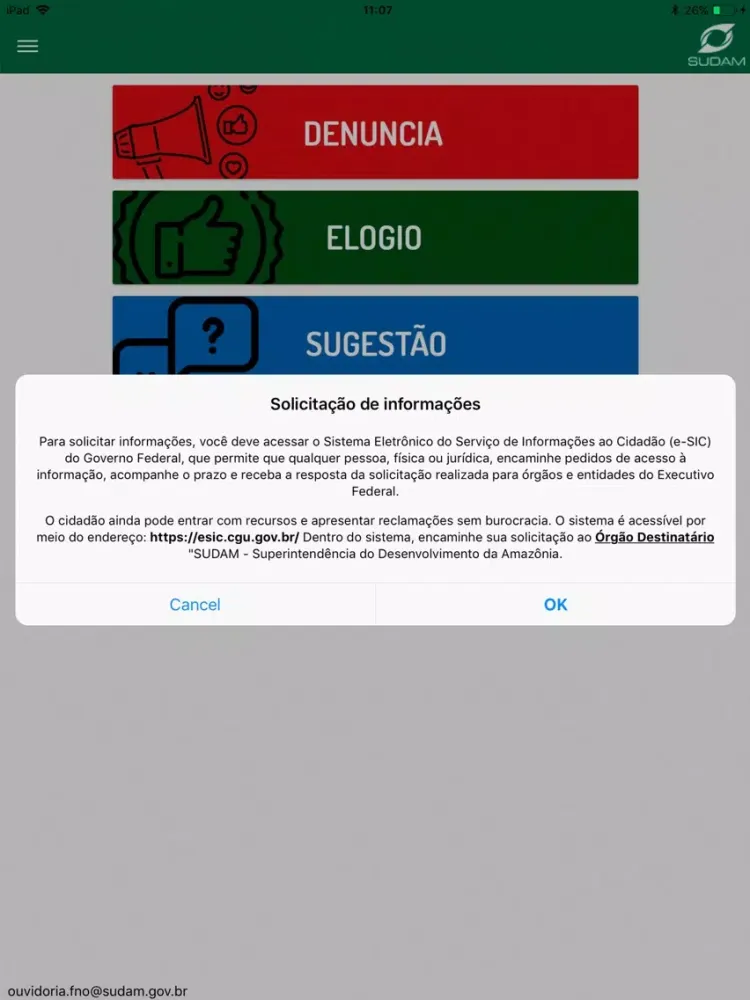 FNO-Ouvidoria iPad 应用截图