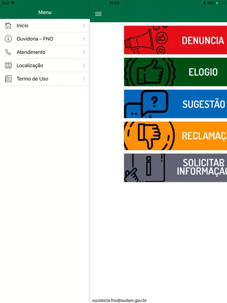 FNO-Ouvidoria iPad 应用截图