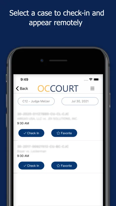 OC Courts Mobile سکرین شاٹس