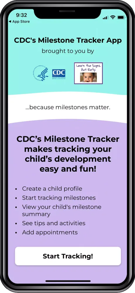 CDC Milestone Tracker سکرین شاٹس