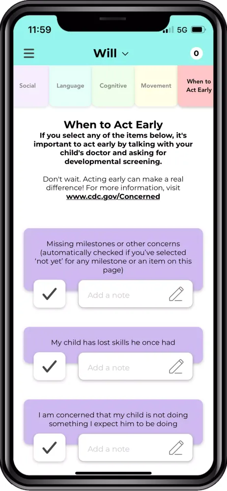 CDC Milestone Tracker سکرین شاٹس