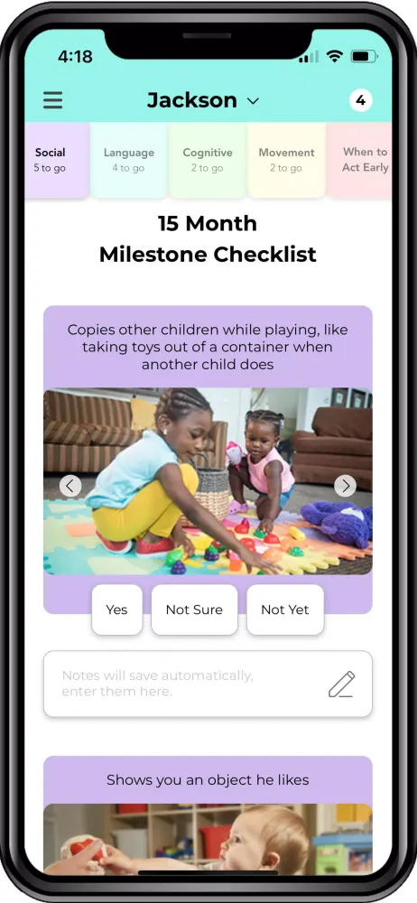 CDC Milestone Tracker سکرین شاٹس