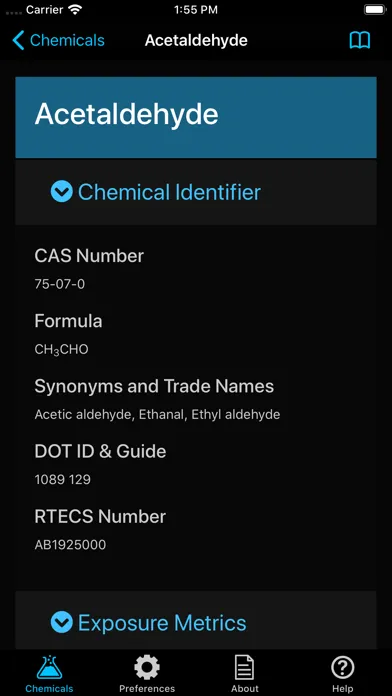 NIOSH Mobile Pocket Guide スクリーンショット
