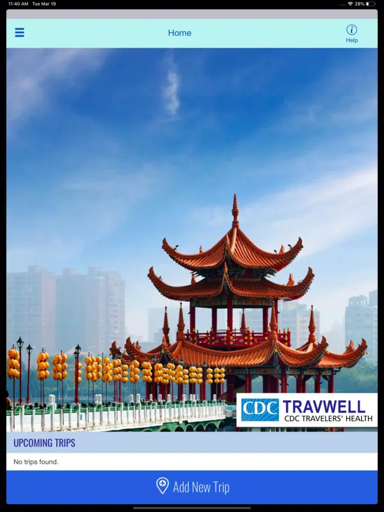CDC TravWell iPad  스크린샷