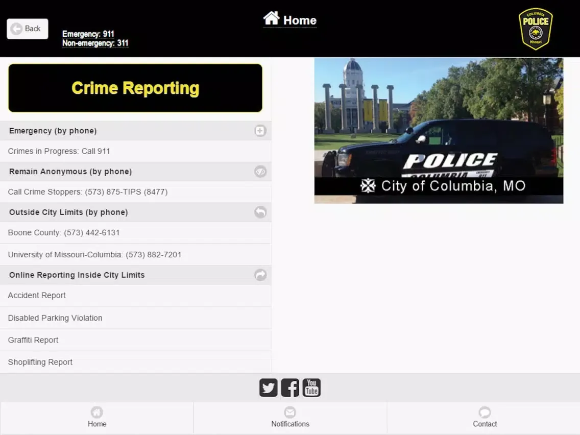 Capturas de pantalla de ColumbiaPD iPad 