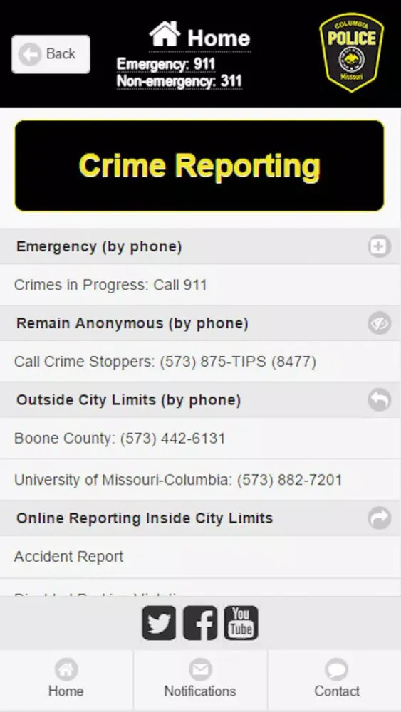 Capturas de pantalla de ColumbiaPD