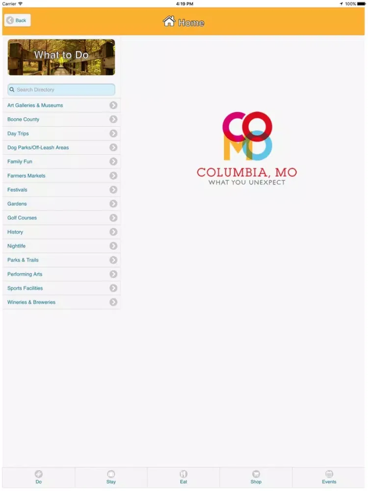تصاویر VisitColumbiaMO iPad 