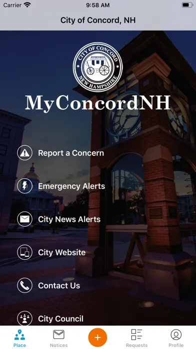Tangkapan layar MyConcordNH