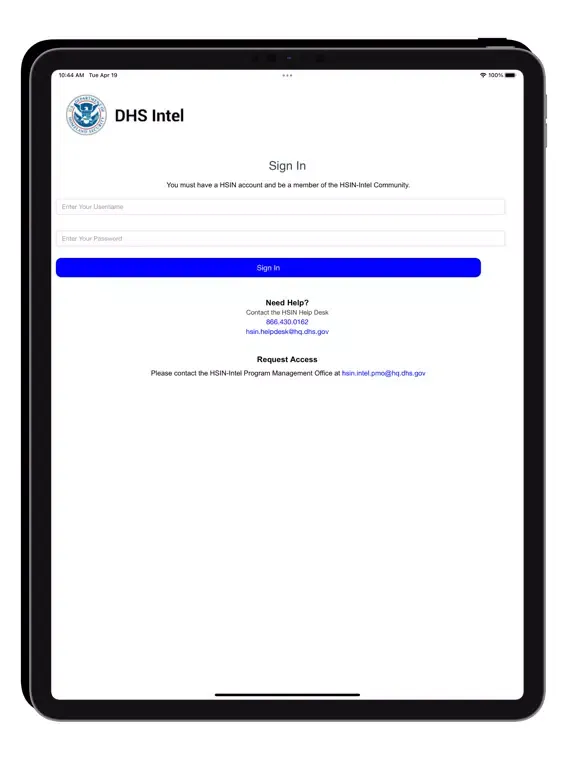 DHS Intel iPad  स्क्रीनशॉट